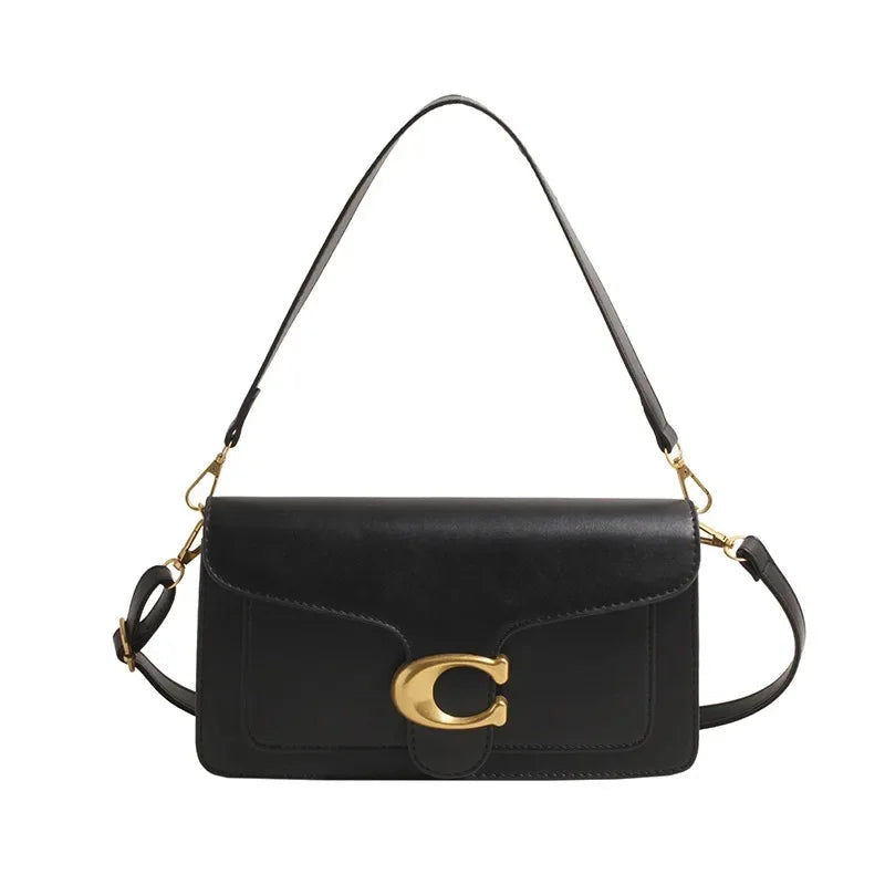 Bolso cuadrado minimalista de hombro y bandolera