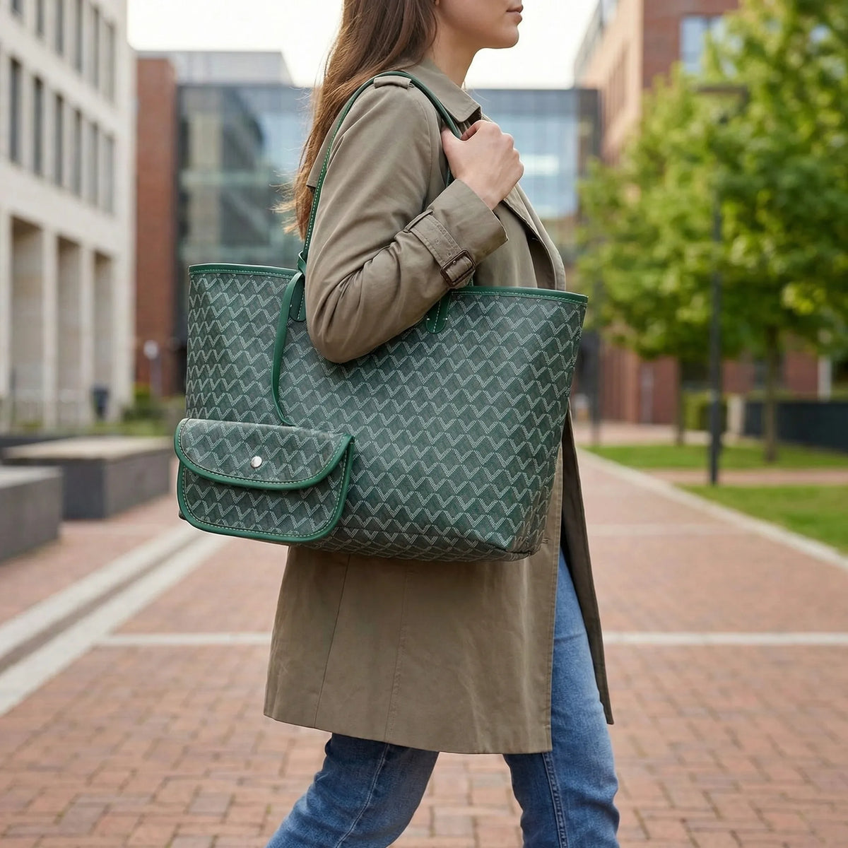 Bolso shopper espacioso con estampado gráfico