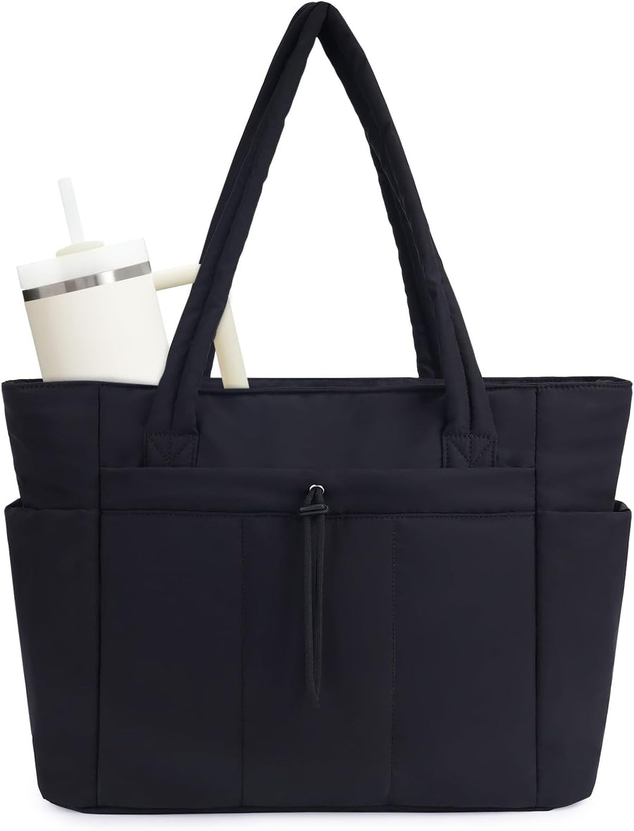 Bolso Tote Acolchado con Compartimento para Portátil y Portavasos