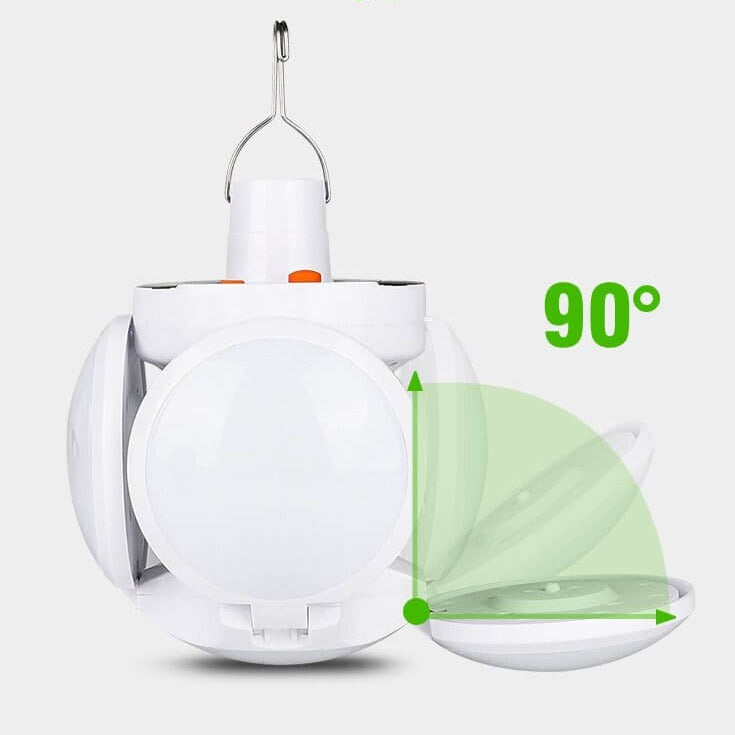 Bombilla LED solar plegable para camping y uso en exteriores