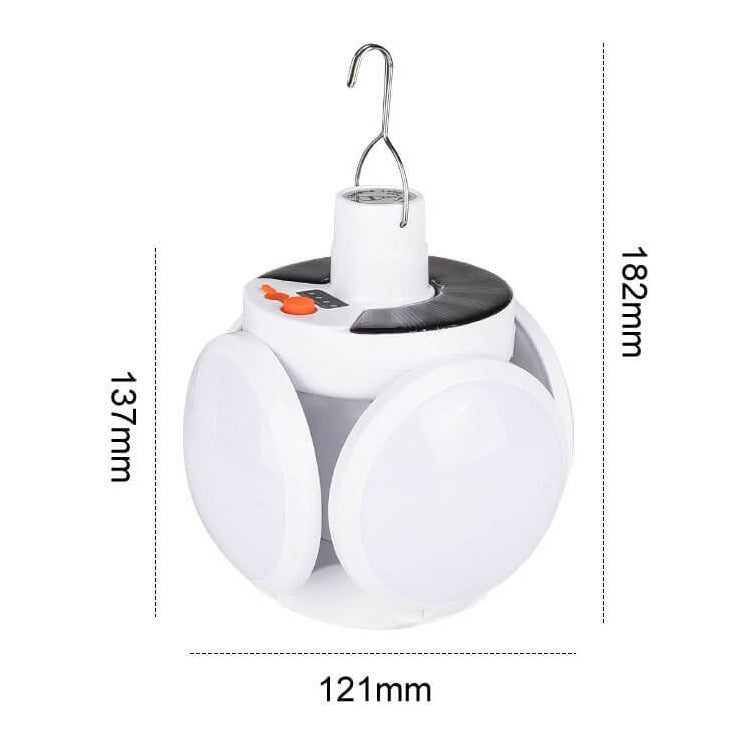 Bombilla LED solar plegable para camping y uso en exteriores