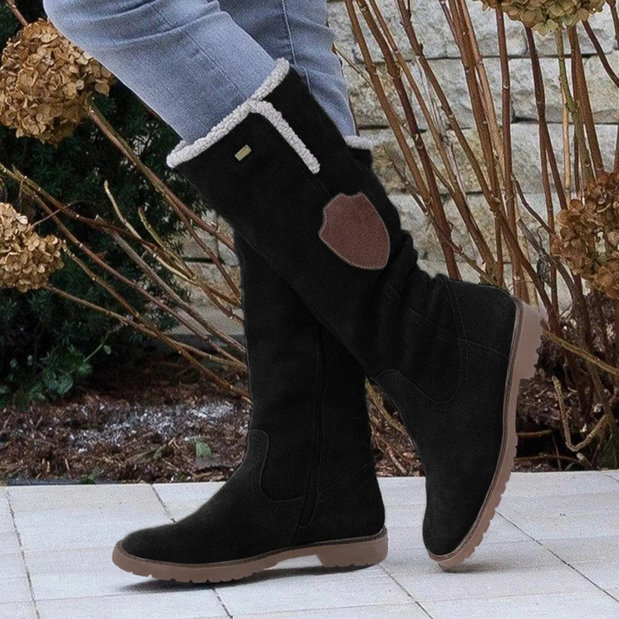 Botas altas hasta la rodilla para mujer con forro de borrego