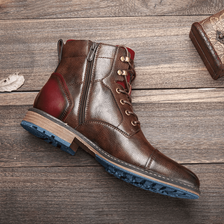Botines para hombre con cremallera lateral y suela antideslizante