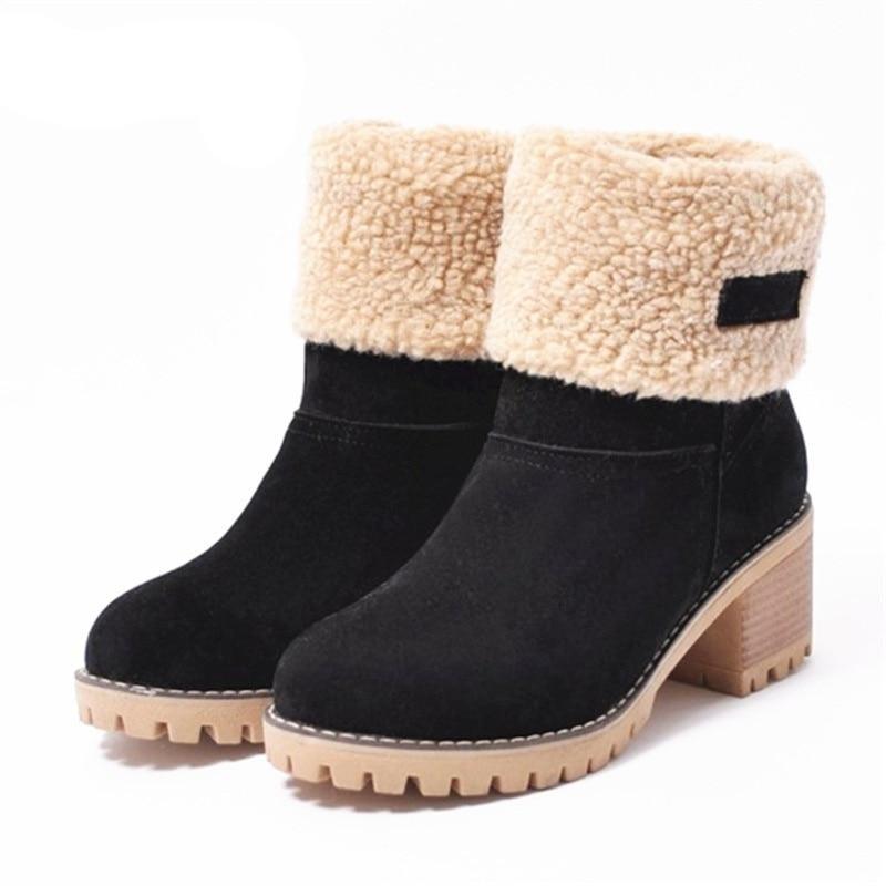 Botines para la nieve de invierno cálidos con pelo