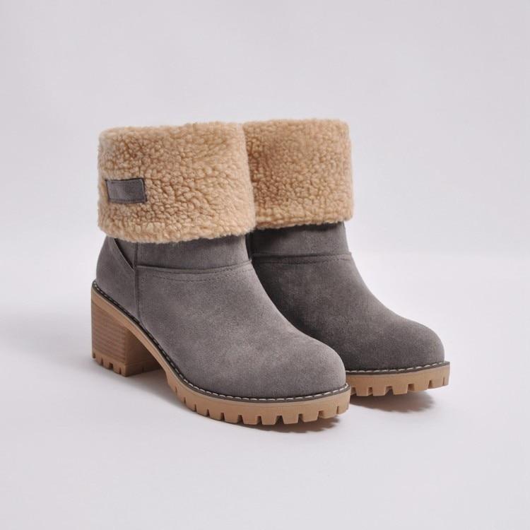 Botines para la nieve de invierno cálidos con pelo