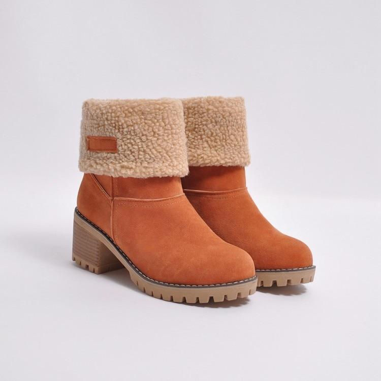 Botines para la nieve de invierno cálidos con pelo