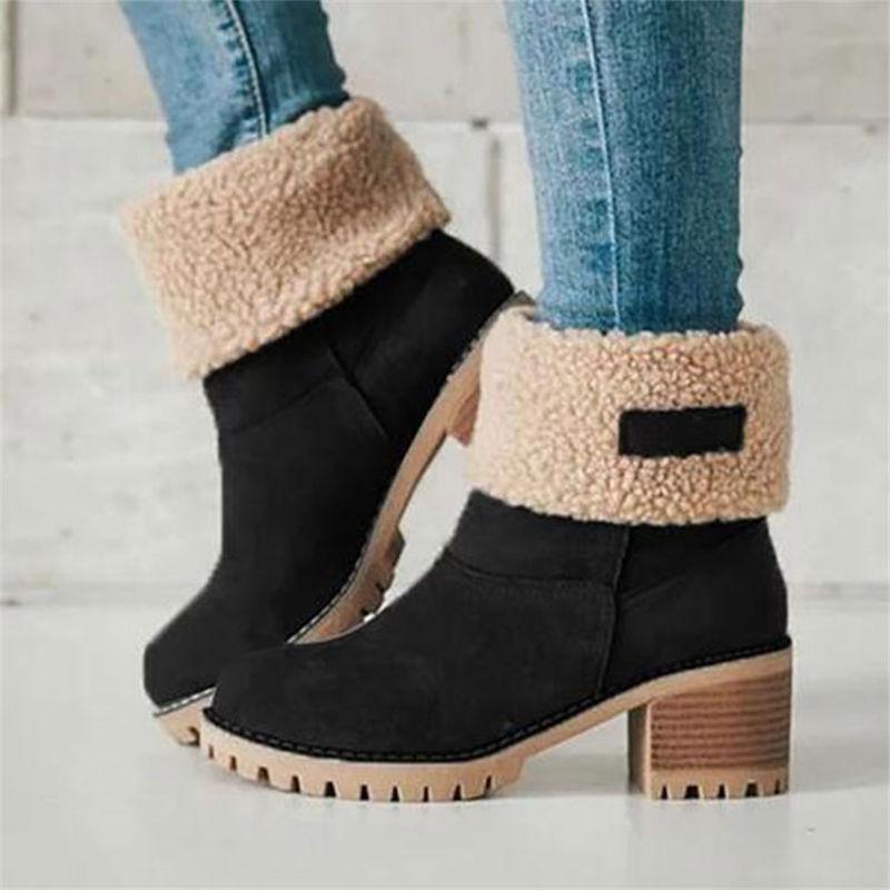 Botines para la nieve de invierno cálidos con pelo