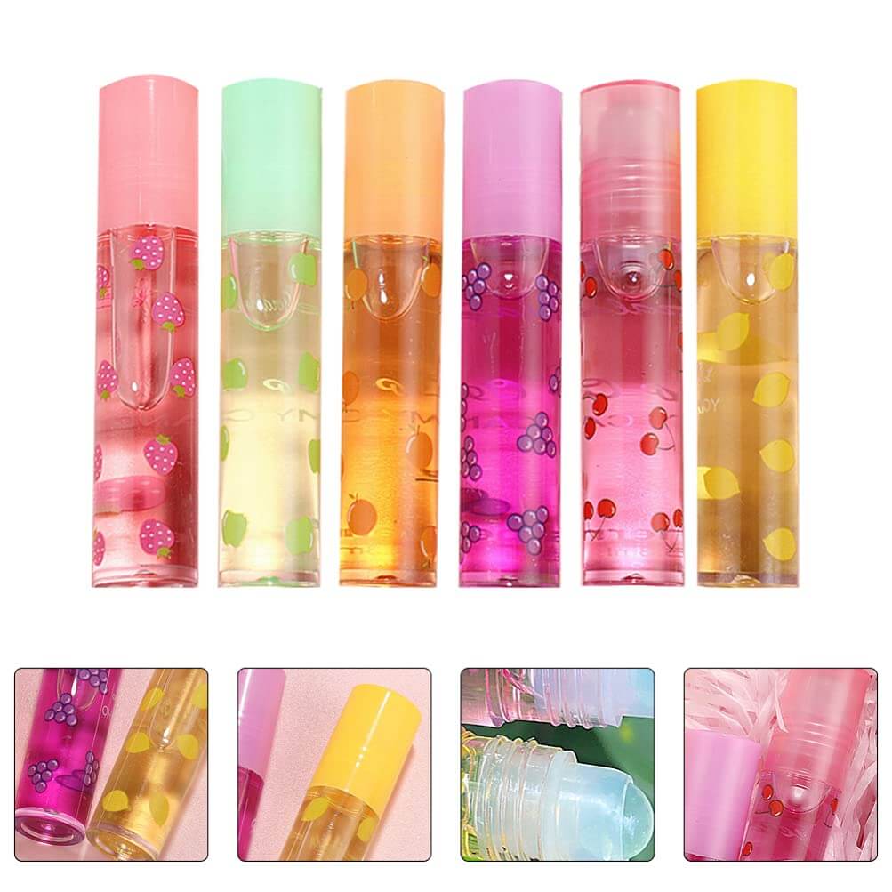 Brillo de labios brillante con efecto espejo acuoso (6 piezas)