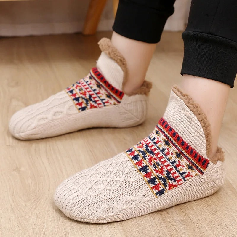Calcetines de casa antideslizantes cálidos de invierno