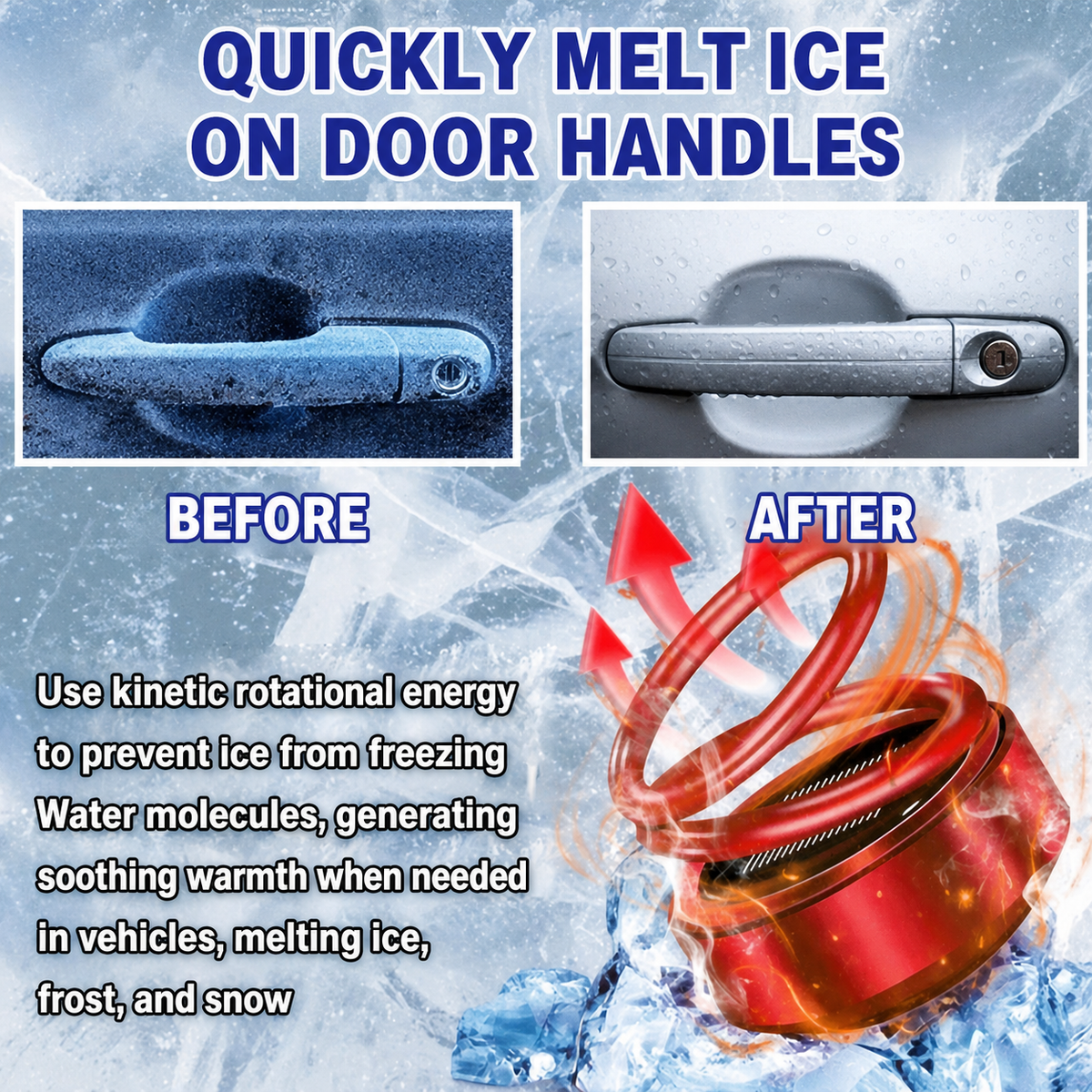 Calefactor para coche contra hielo y nieve | Reutilizable | Ayuda para el invierno