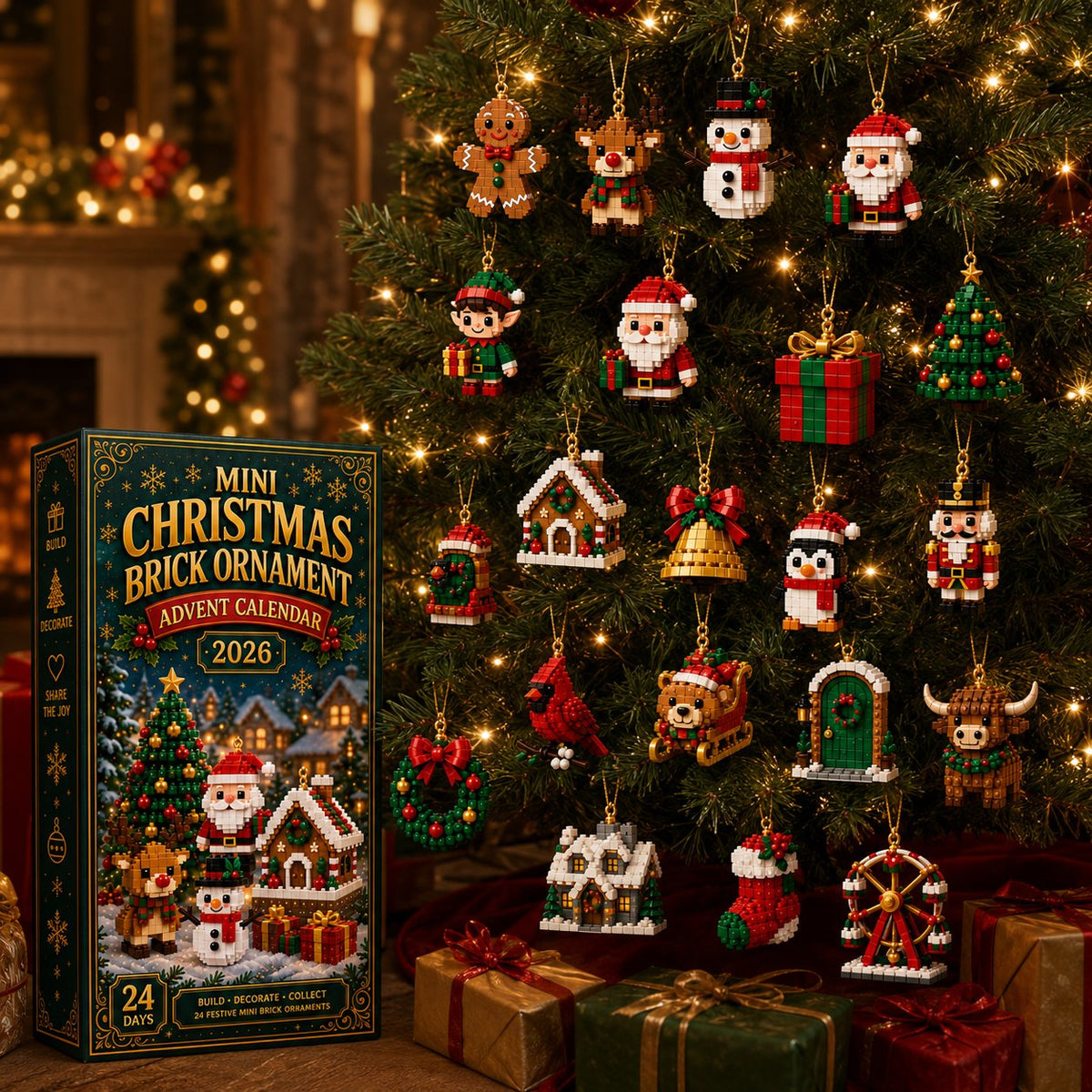 Calendario de Adviento con 24 minifiguras para construir