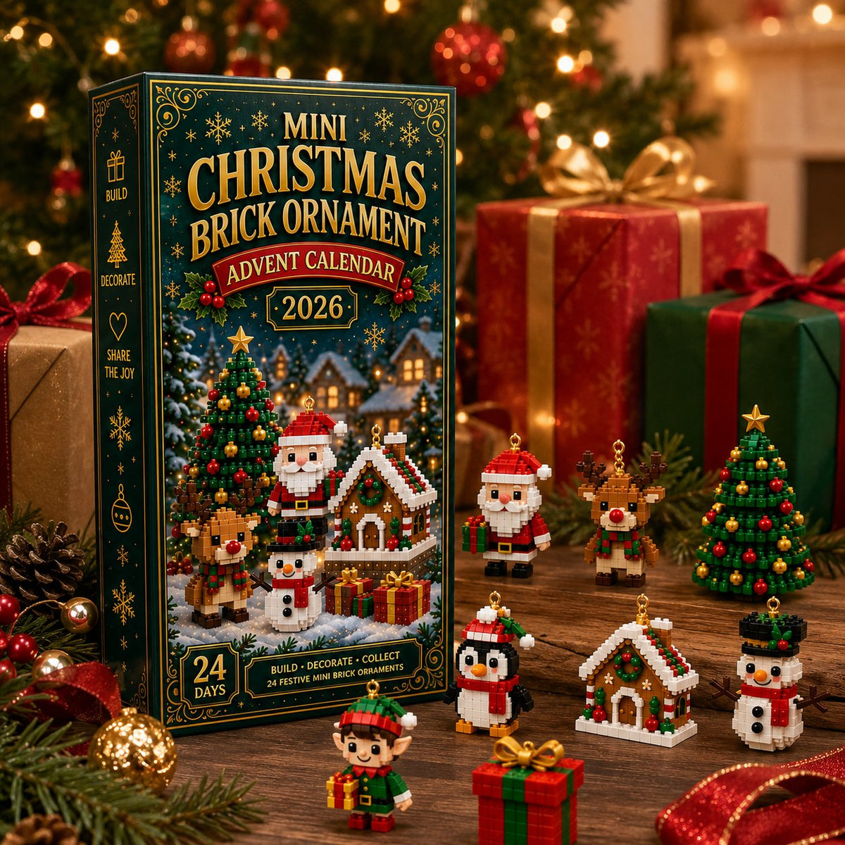 Calendario de Adviento con 24 minifiguras para construir