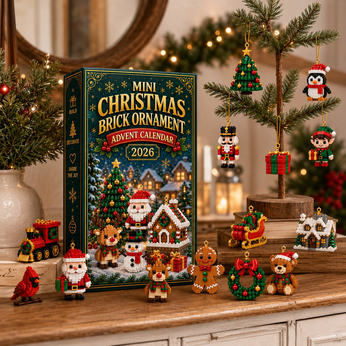 Calendario de Adviento con 24 minifiguras para construir