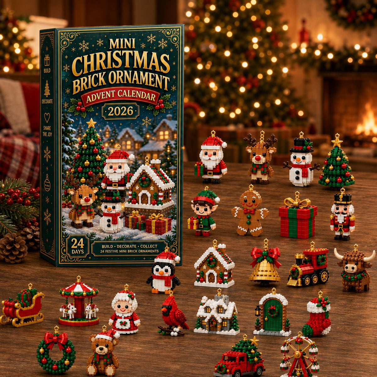 Calendario de Adviento con 24 minifiguras para construir