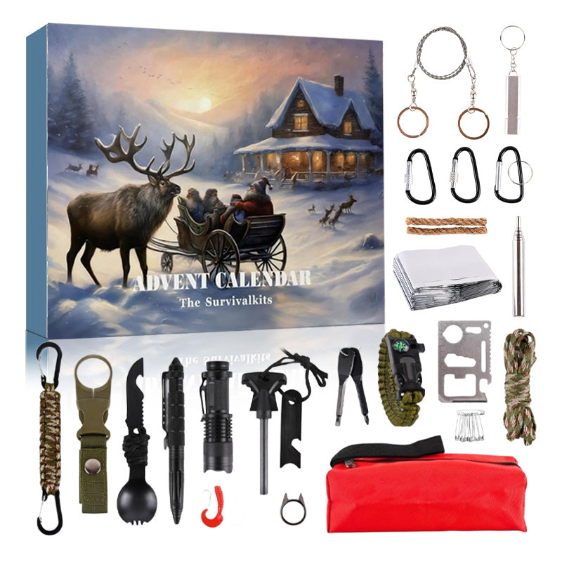 Calendario de Adviento con Kit de Supervivencia y Herramientas Multifunción