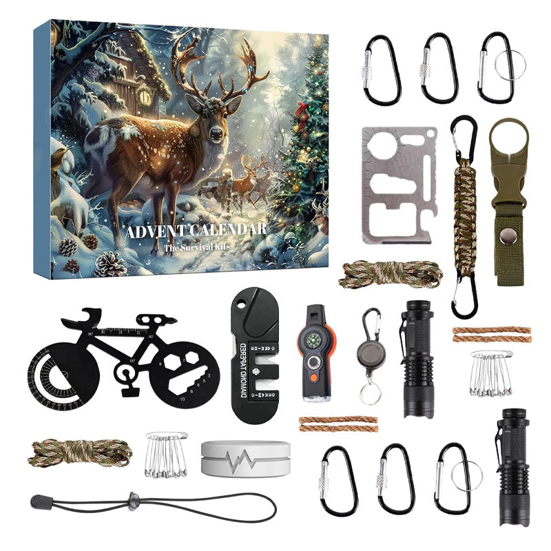 Calendario de Adviento con Kit de Supervivencia y Herramientas Multifunción
