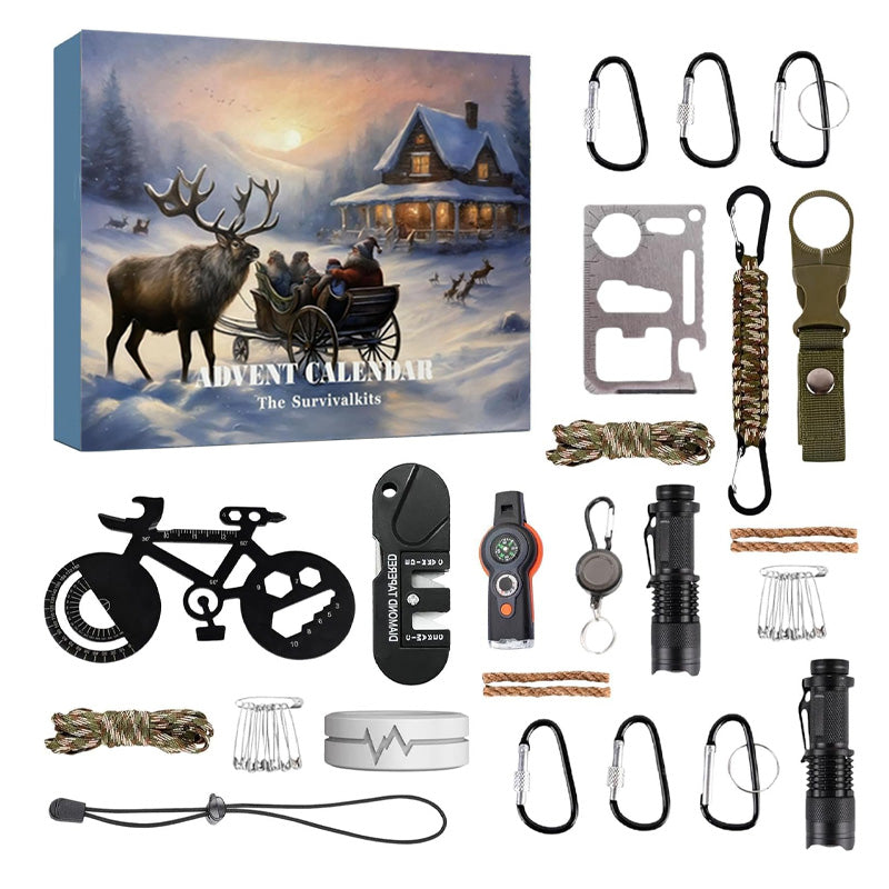 Calendario de Adviento con Kit de Supervivencia y Herramientas Multifunción