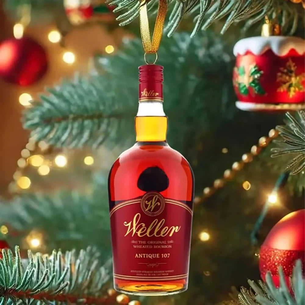 Calendario de adviento con miniadornos de botellas – Cuenta atrás de 24 días con temática de whisky bourbon