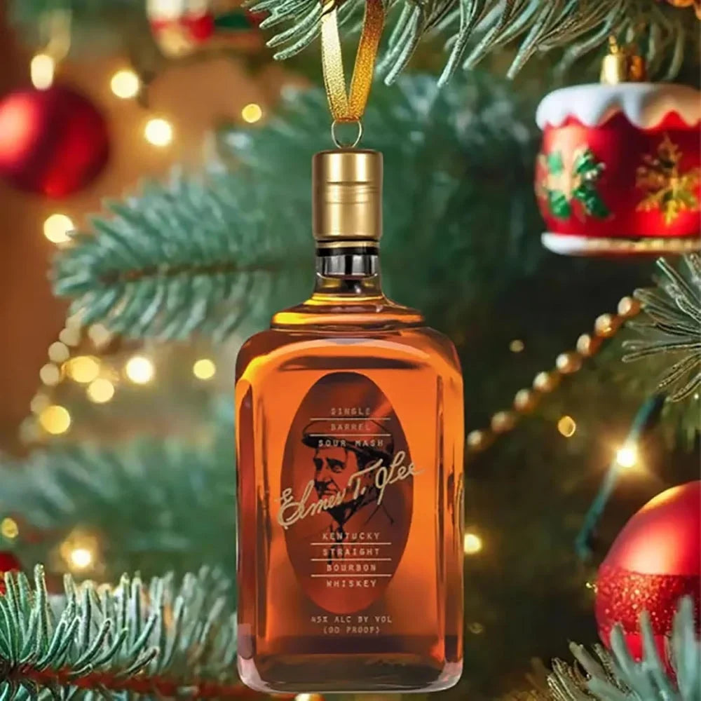 Calendario de adviento con miniadornos de botellas – Cuenta atrás de 24 días con temática de whisky bourbon