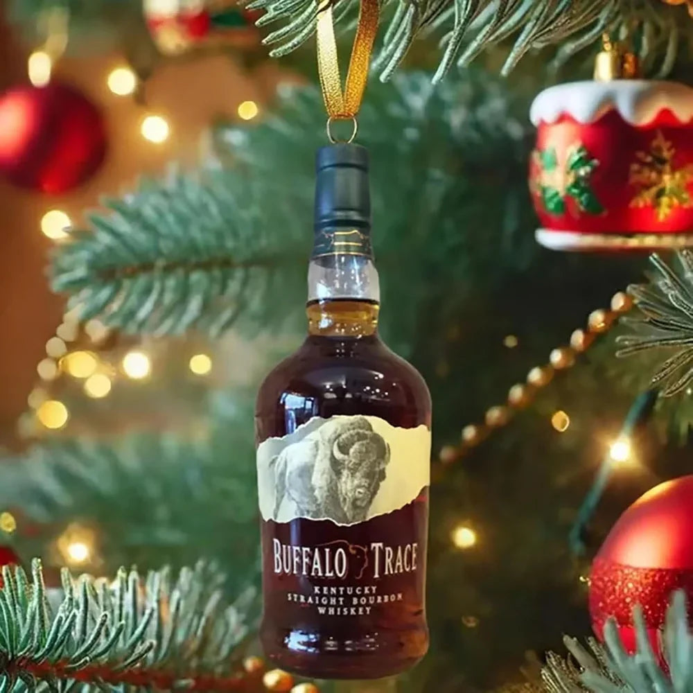 Calendario de adviento con miniadornos de botellas – Cuenta atrás de 24 días con temática de whisky bourbon
