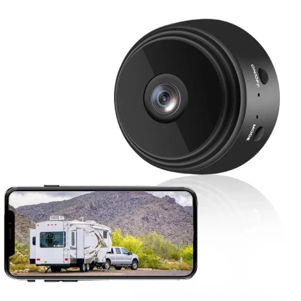 Cámara de marcha atrás inalámbrica Full HD con detección de movimiento y soporte giratorio 360° – Cámara impermeable para coche