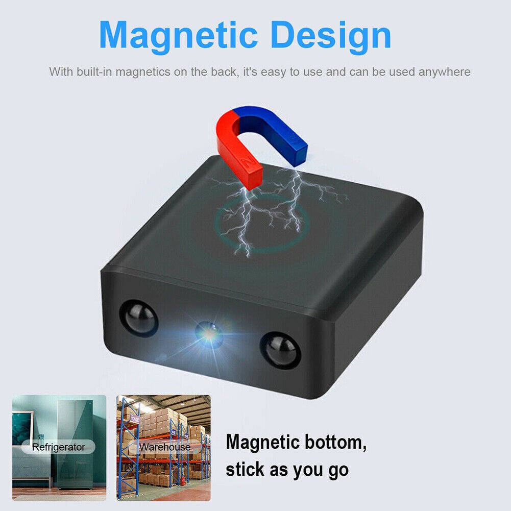 Cámara micro HD WiFi compacta con audio y visión nocturna