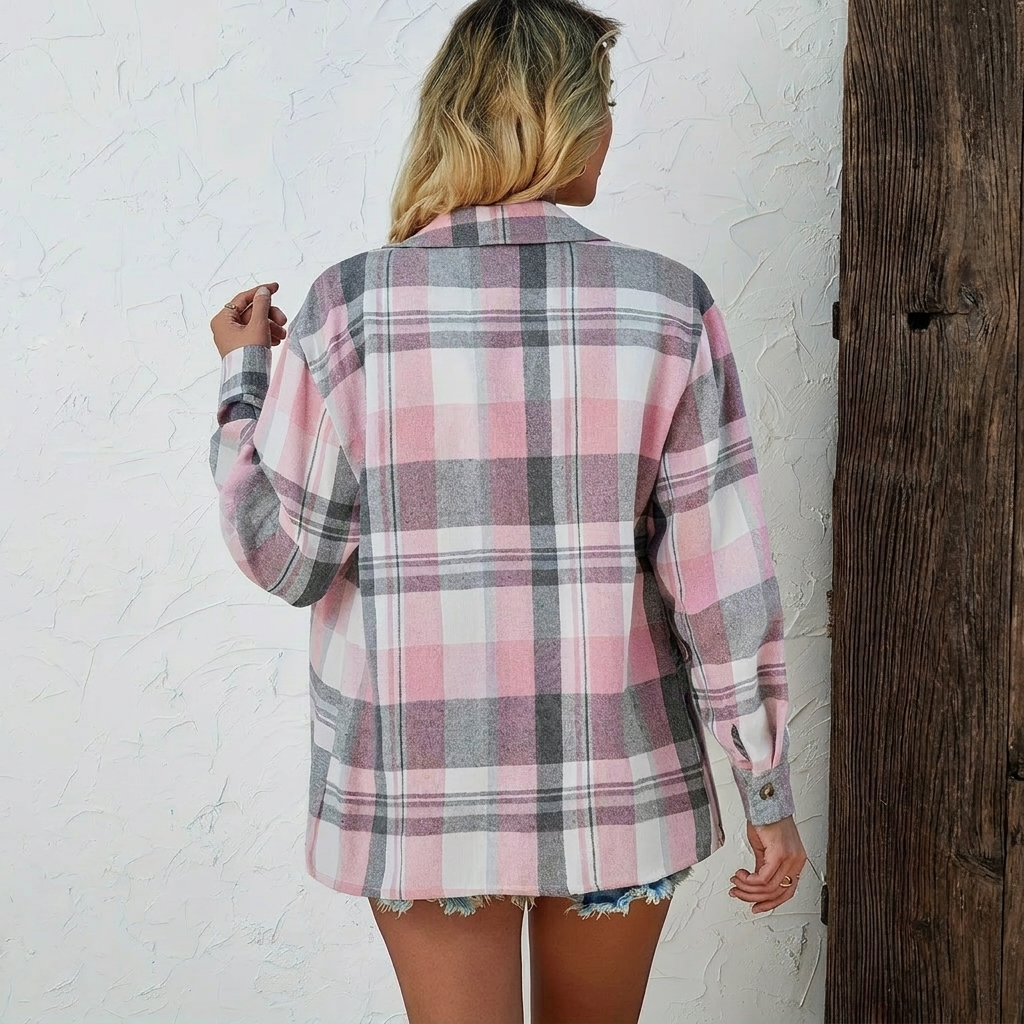 Camisa de cuadros oversized cómoda