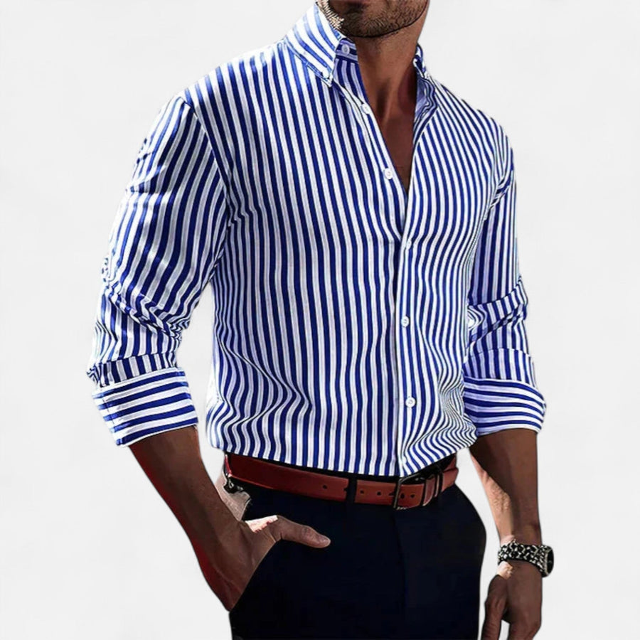 Camisa de hombre a rayas – Diseño clásico con patrón atemporal y corte refinado