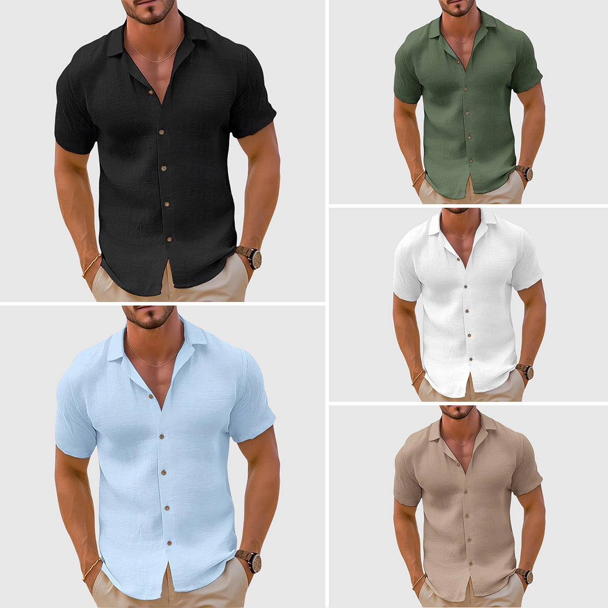 Camisa de hombre con cuello camp