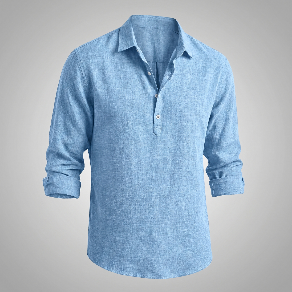 Camisa de lino de corte holgado para hombre para uso diario