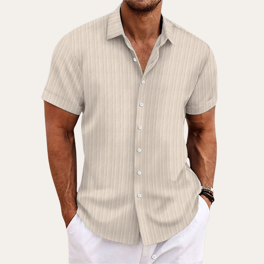 Camisa de manga corta con cierre de botones para hombre