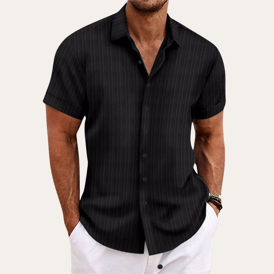 Camisa de manga corta con cierre de botones para hombre