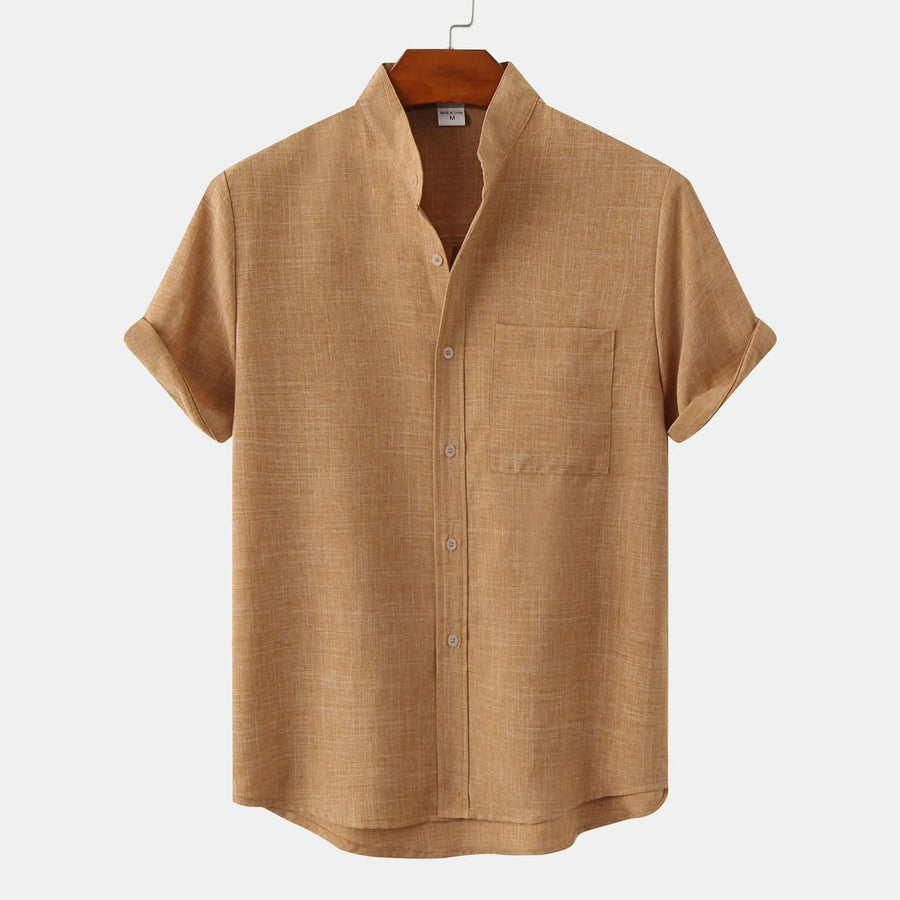 Camisa de manga corta de verano para hombre con botones