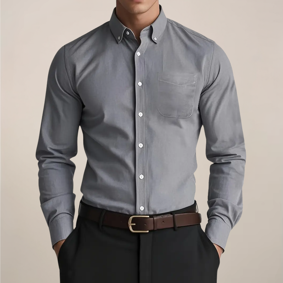 Camisa de manga larga con botones para hombre