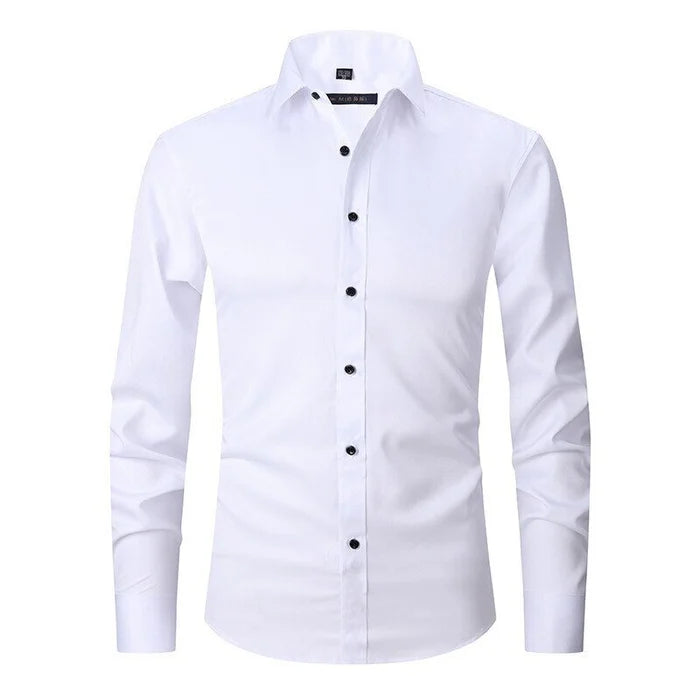 Camisa elegante para hombre antiarrugas con botones