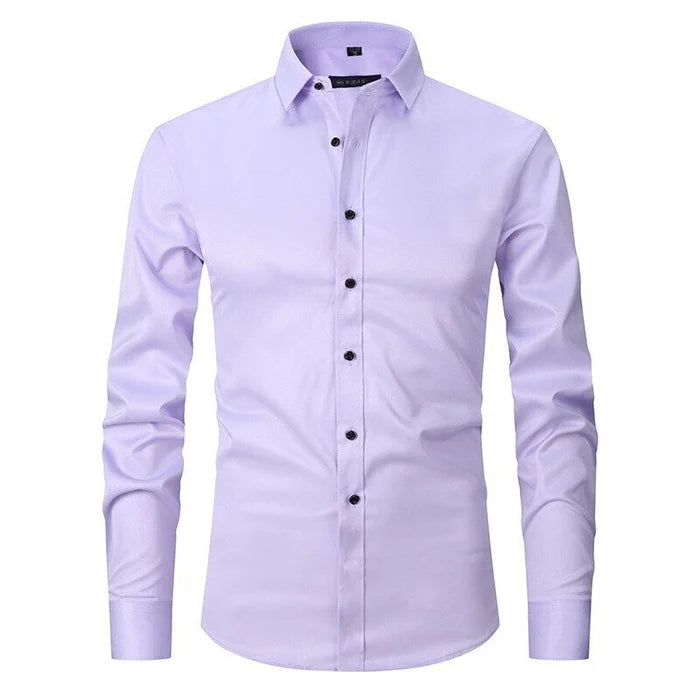 Camisa elegante para hombre antiarrugas con botones