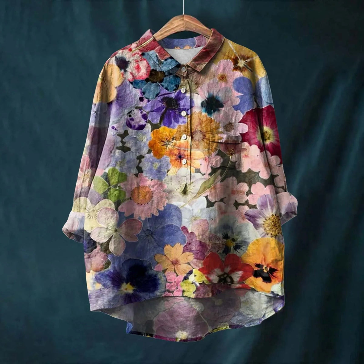 Camisa holgada para mujer con botones