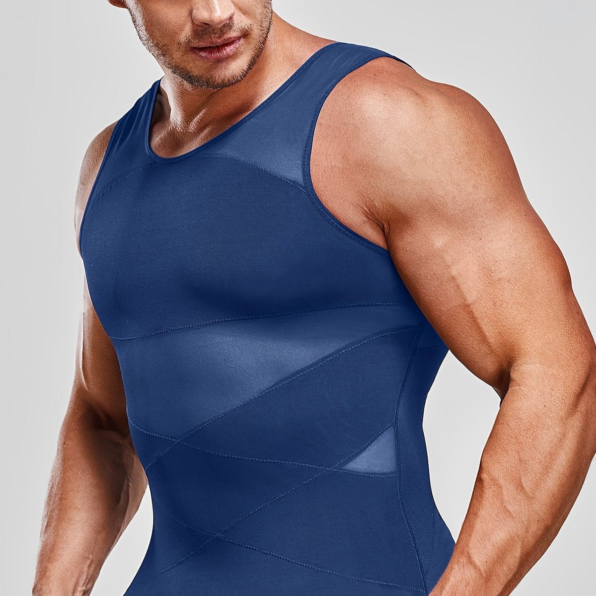 Camiseta de compresión sin mangas para hombre | Prenda ajustada sin mangas para una silueta definida | Estilo casual moderno