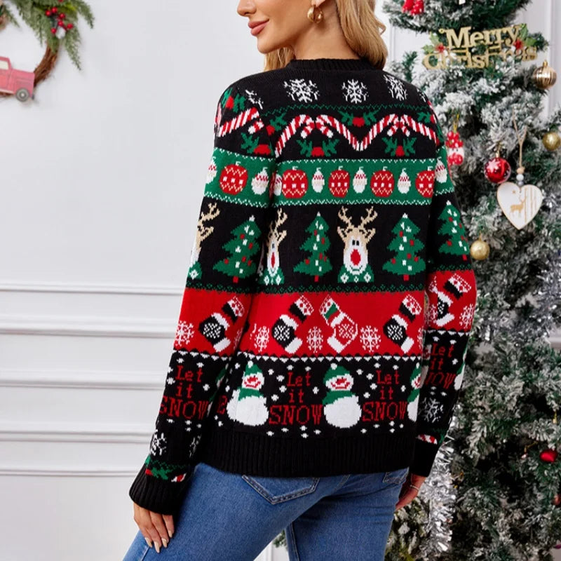 Cárdigan de punto navideño para mujer