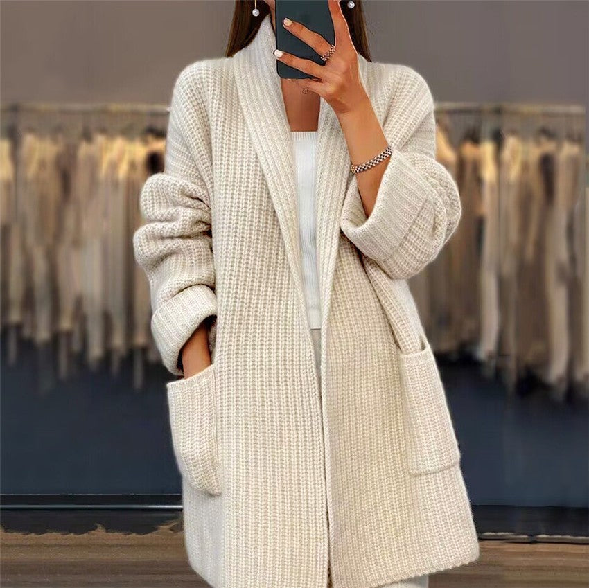 Cárdigan de punto oversized sin botones para mujer