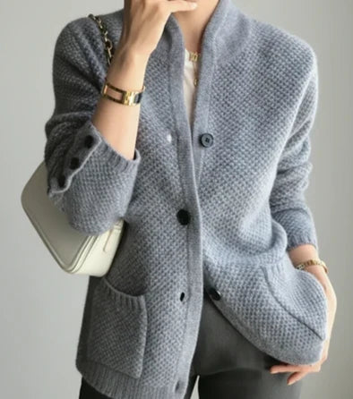 Cárdigan de punto para mujer con botones en la parte delantera