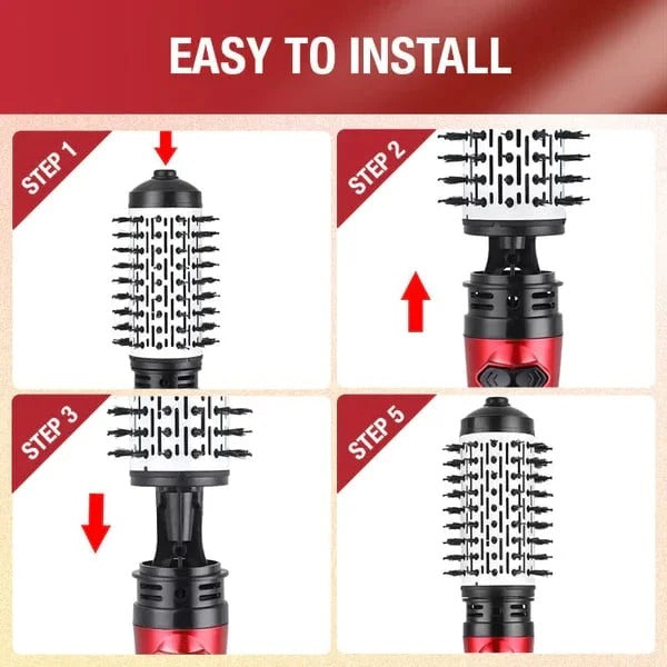 Cepillo de pelo giratorio para secado y peinado