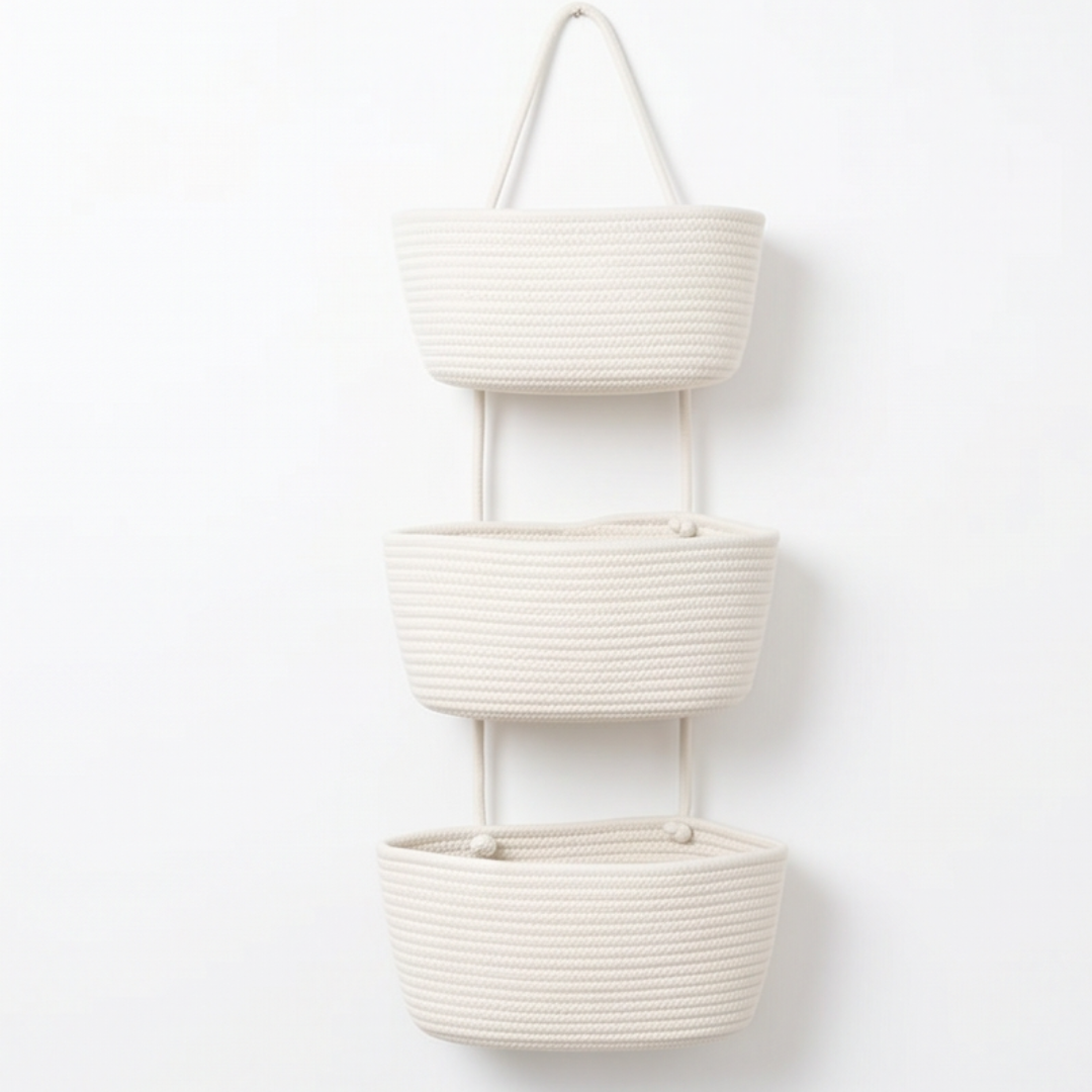 Cesta colgante de 3 niveles