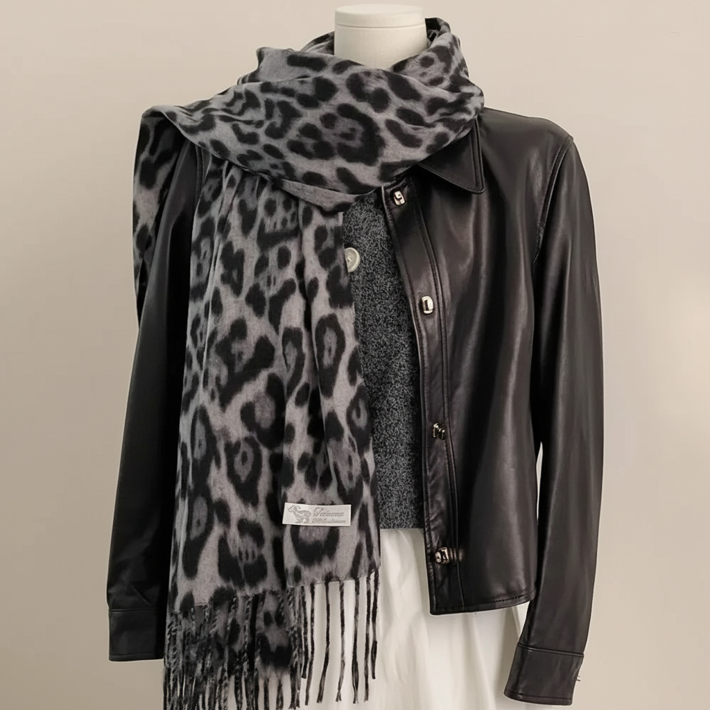 Chal con estampado de leopardo