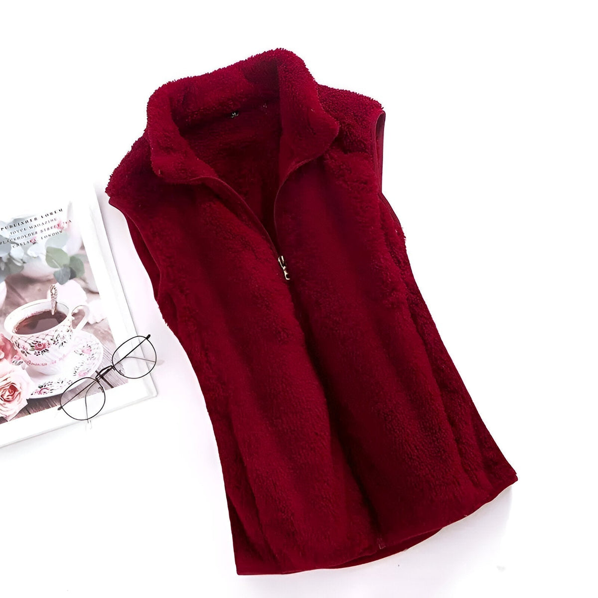 Chaleco de forro polar para mujer – Chaleco sin mangas de invierno de forro polar para días fríos