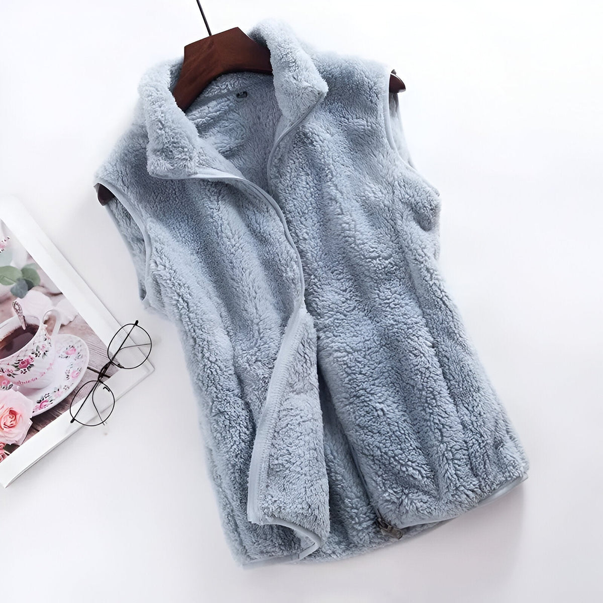 Chaleco de forro polar para mujer – Chaleco sin mangas de invierno de forro polar para días fríos
