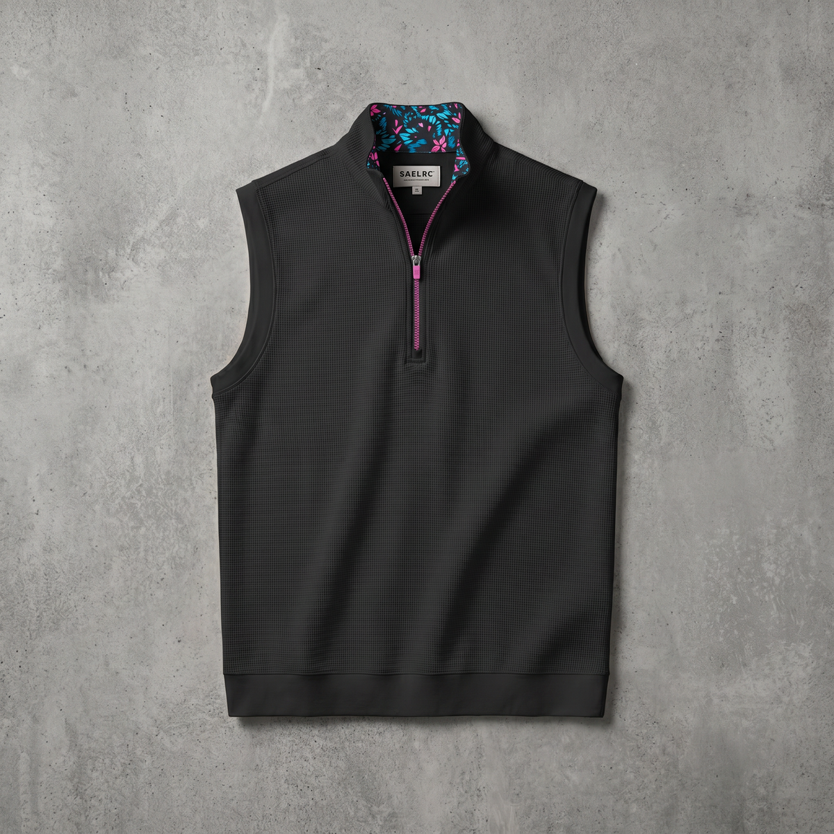 Chaleco de golf para hombre en stretch con cremallera de cuarto | Prenda funcional impermeable y transpirable