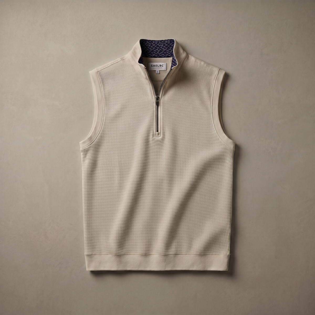 Chaleco de golf para hombre en stretch con cremallera de cuarto | Prenda funcional impermeable y transpirable