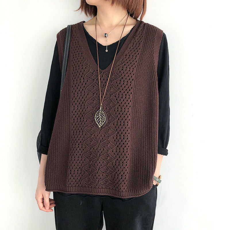 Chaleco de punto mujer oversized estilo casual elegante
