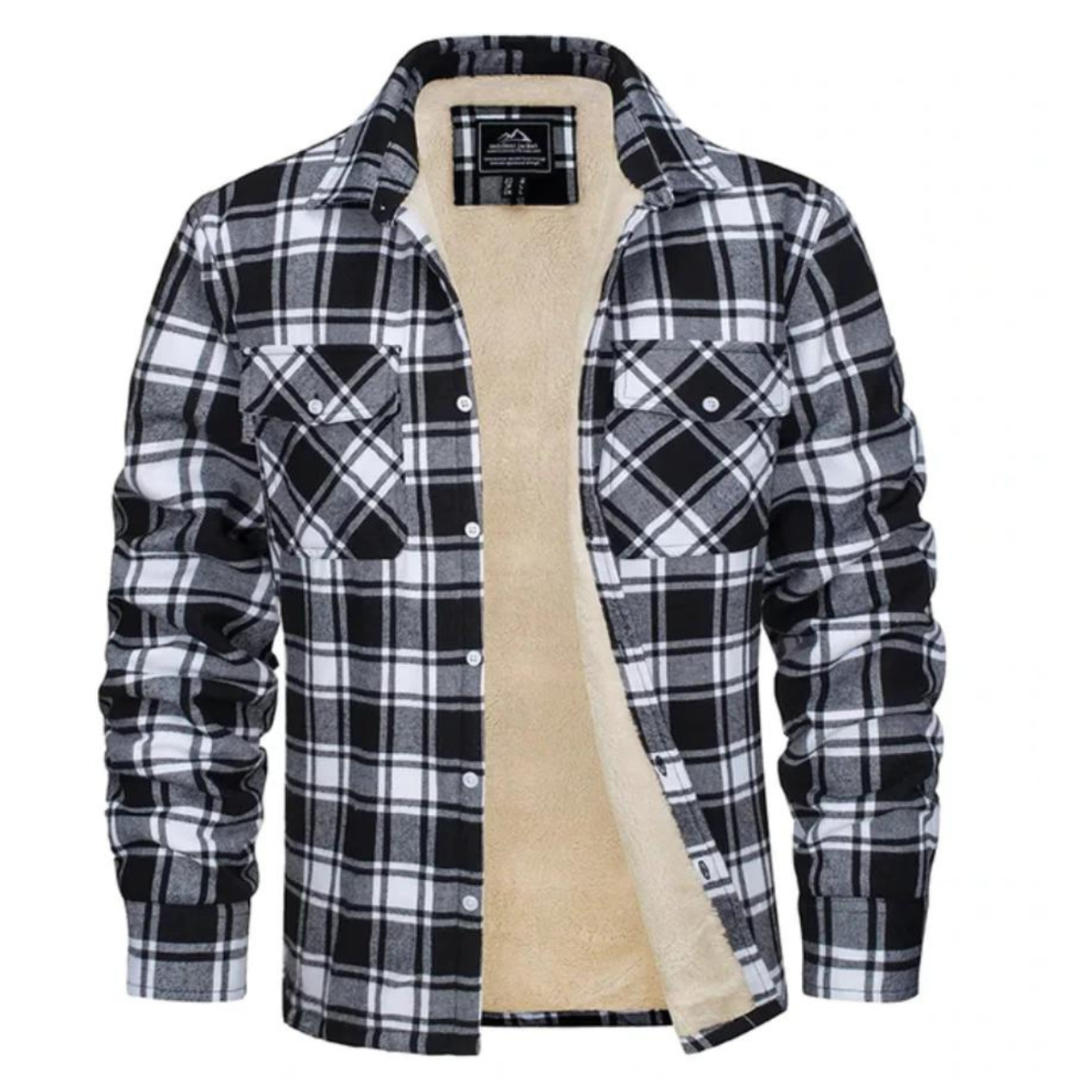 Chaqueta a cuadros con forro polar